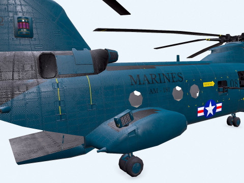 Boeing Vertol CH-46 Sea Knight 3D Model