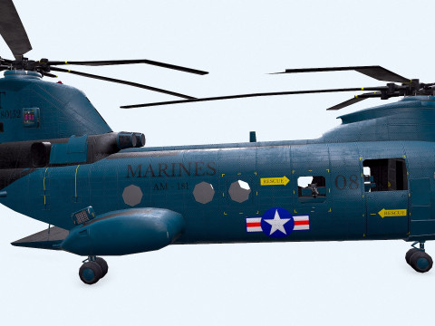 Boeing Vertol CH-46 Sea Knight 3D Model