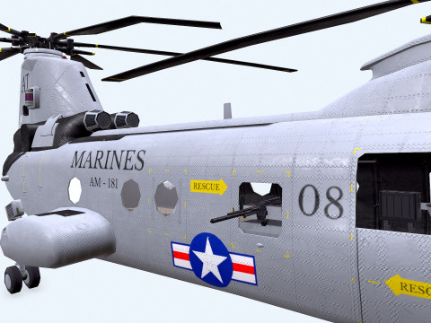 Boeing Vertol CH-46 Sea Knight 3D Model