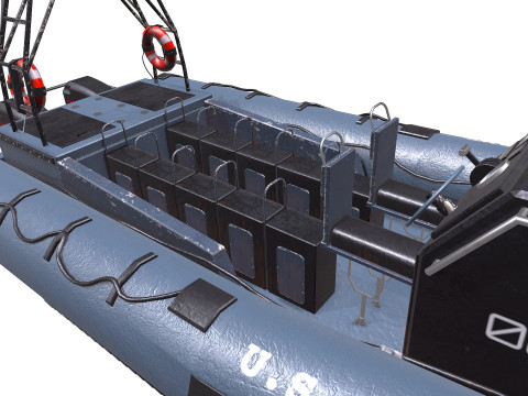 Inflatable Patrol Boat PBR Low-poly PBR 3D Model