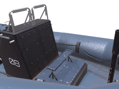 Inflatable Patrol Boat PBR Low-poly PBR 3D Model