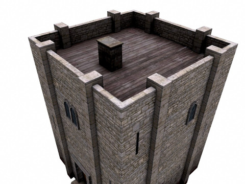 Stone Watch Tower 3D Модель