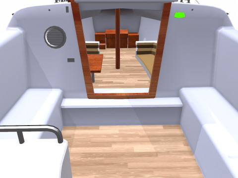 Sailing Yacht with Interior Low-poly PBR Modelo 3D