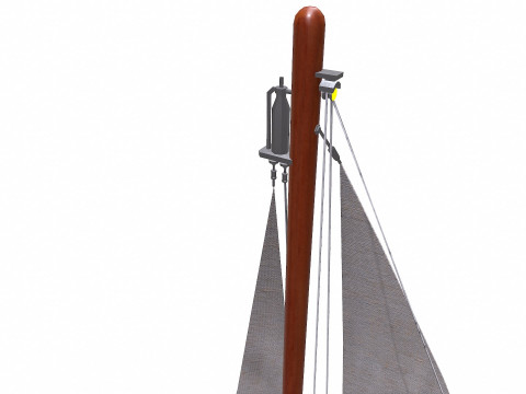 Sailing Yacht with Interior Low-poly PBR Modelo 3D