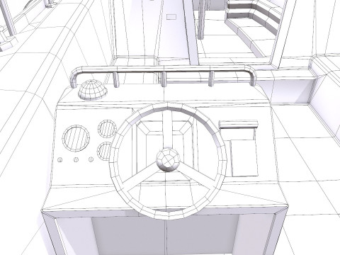 Sailing Yacht with Interior Low-poly PBR Modelo 3D