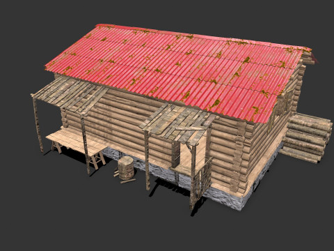 Wooden Cabin 3D Model