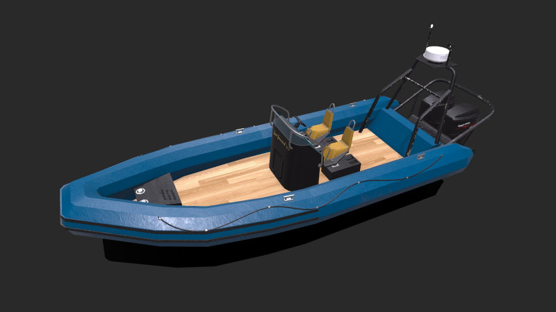 Rigid Inflatable Boat PBR Model 3D .c4d .max .obj .3ds .fbx .stl .blend