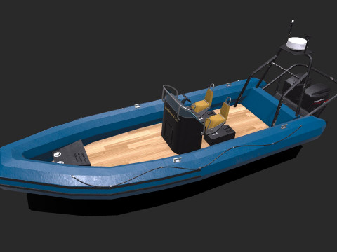 Rigid Inflatable Boat PBR 3D 模型