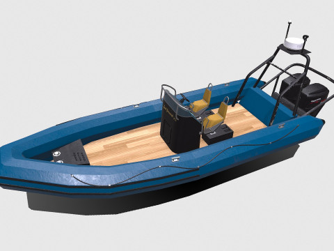 Rigid Inflatable Boat PBR Model 3D