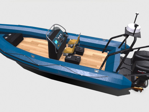 Rigid Inflatable Boat PBR Model 3D