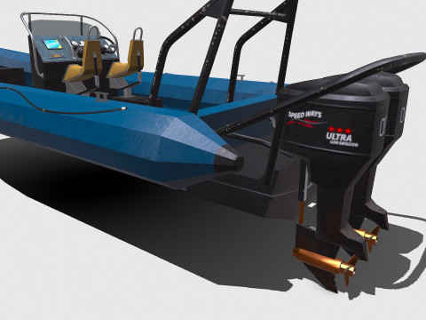Rigid Inflatable Boat PBR Model 3D