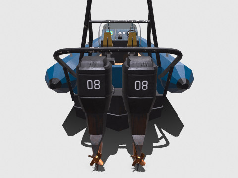 Rigid Inflatable Boat PBR Model 3D
