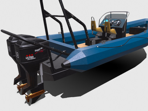Rigid Inflatable Boat PBR Model 3D