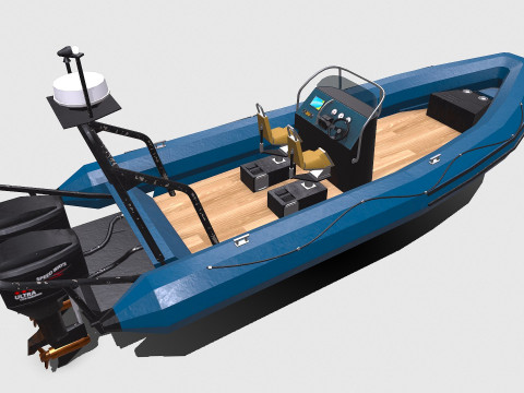 Rigid Inflatable Boat PBR Model 3D