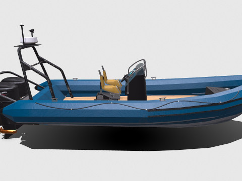 Rigid Inflatable Boat PBR Model 3D