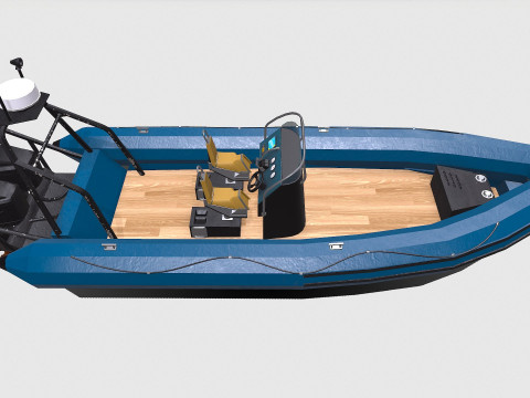Rigid Inflatable Boat PBR Model 3D