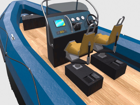 Rigid Inflatable Boat PBR Model 3D
