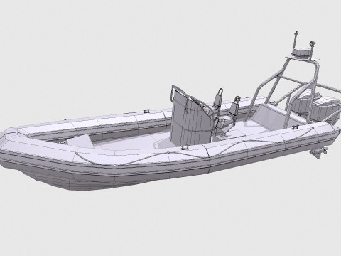 Rigid Inflatable Boat PBR Model 3D