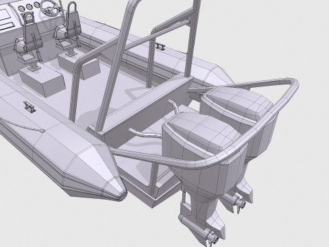 Rigid Inflatable Boat PBR Model 3D