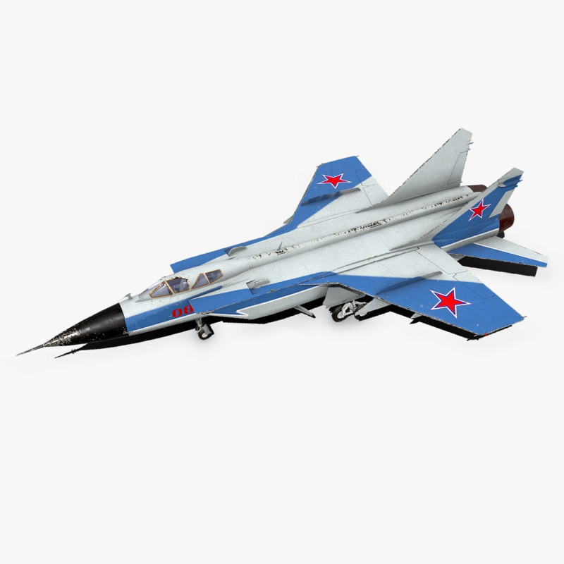 Mikoyan MiG-31 Low-poly PBR 3D 模型 .c4d .max .obj .3ds .fbx .stl .blend