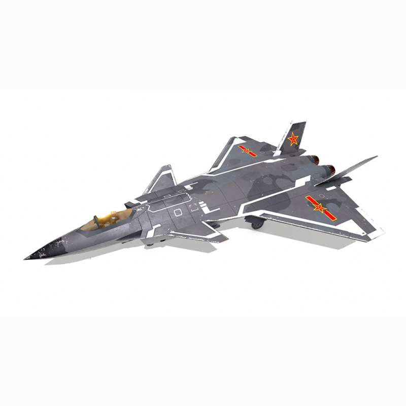 Chengdu J-20 Low-poly PBR Modello 3D .c4d .max .obj .3ds .fbx .stl .blend