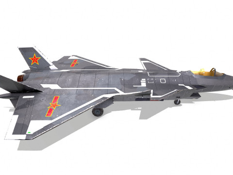 Chengdu J-20 Low-poly PBR Modello 3D
