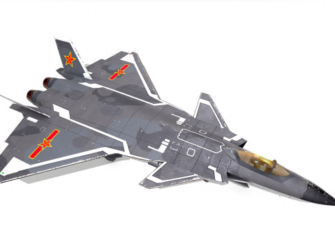 Chengdu J-20 Low-poly PBR Modello 3D