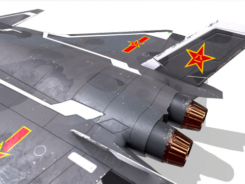 Chengdu J-20 Low-poly PBR Modello 3D