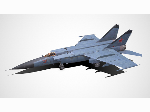 Mikoyan-Gurevich MiG-25 Low-poly PBR 3D Model