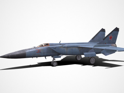 Mikoyan-Gurevich MiG-25 Low-poly PBR Modèle 3D