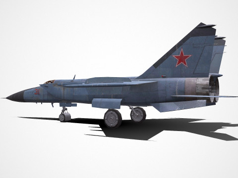 Mikoyan-Gurevich MiG-25 Low-poly PBR Modèle 3D