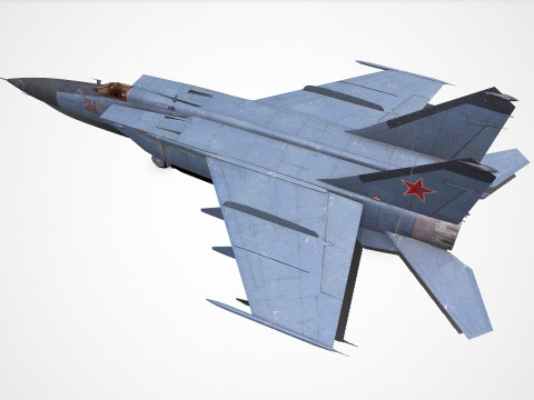 Mikoyan-Gurevich MiG-25 Low-poly PBR Modèle 3D