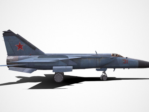Mikoyan-Gurevich MiG-25 Low-poly PBR Modèle 3D