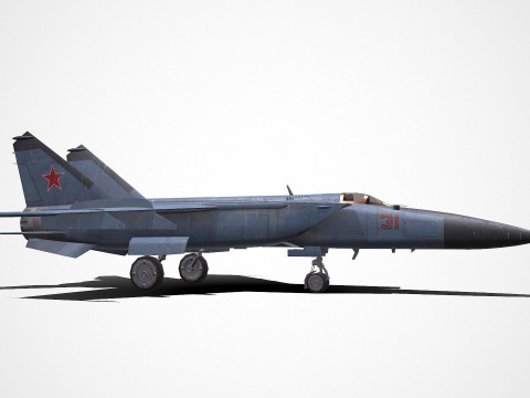Mikoyan-Gurevich MiG-25 Low-poly PBR Modèle 3D