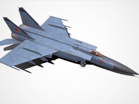 Mikoyan-Gurevich MiG-25 Low-poly PBR Modèle 3D
