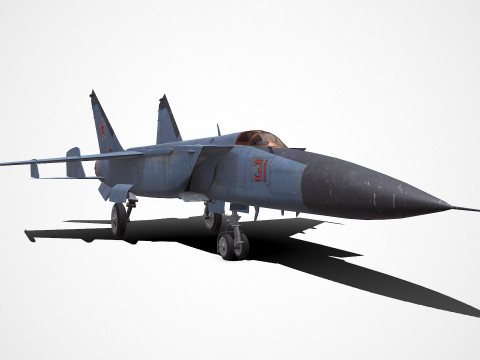 Mikoyan-Gurevich MiG-25 Low-poly PBR Modèle 3D