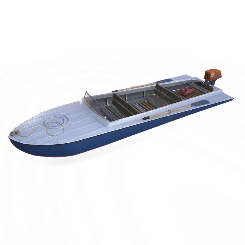 Old Motorboat Low-poly PBR Modèle 3D .c4d .max .obj .3ds .fbx .stl .blend