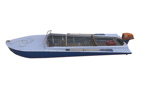 Old Motorboat Low-poly PBR Modèle 3D