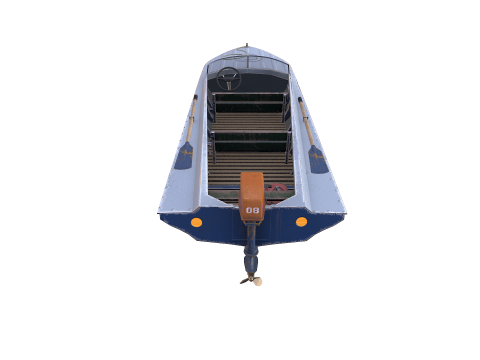 Old Motorboat Low-poly PBR Modèle 3D