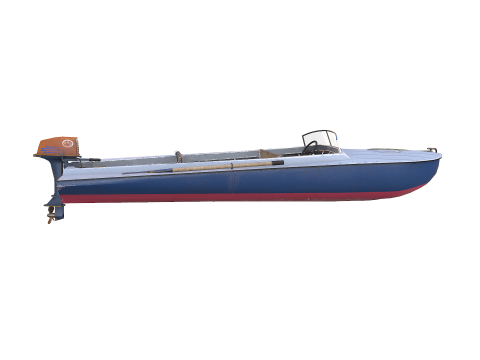 Old Motorboat Low-poly PBR Modèle 3D
