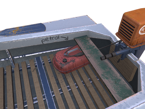 Old Motorboat Low-poly PBR Modèle 3D