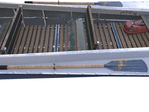Old Motorboat Low-poly PBR Modèle 3D