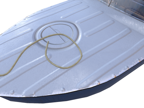 Old Motorboat Low-poly PBR Modèle 3D