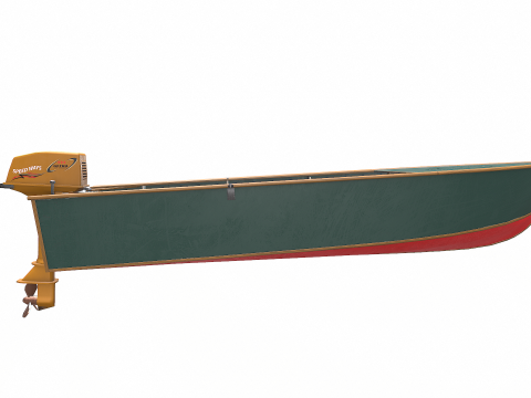 Old Motorboat Low-poly PBR 3D Model