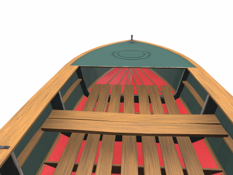 Old Motorboat Low-poly PBR 3D Model