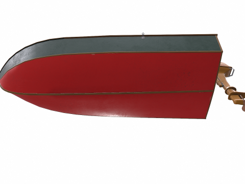Old Motorboat Low-poly PBR 3D Model
