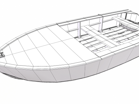 Old Motorboat Low-poly PBR 3D Model