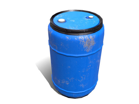 Plastic Barrel Low-poly PBR 3D Модель