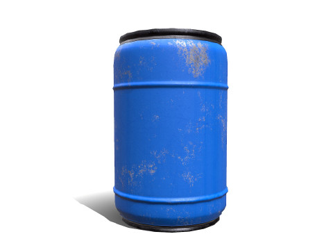 Plastic Barrel Low-poly PBR Model 3D