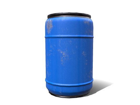 Plastic Barrel Low-poly PBR Model 3D